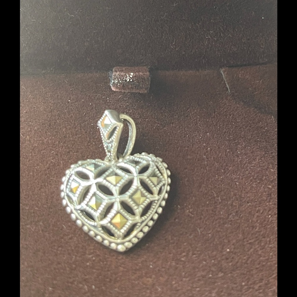 925 Sterling Silver Marcasite Pendant
